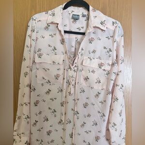 Soho Pink Floral Lace-Up Top